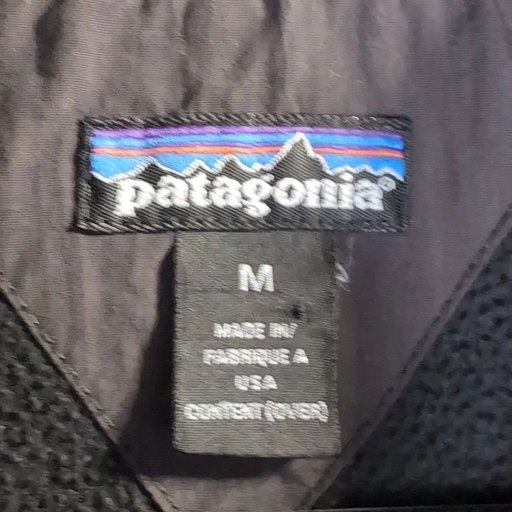 VTG 90s PATAGONIA 1/4 Snap T Fleece Pullover Jacket 52401 Black USA Made Medium - Picture 3 of 11